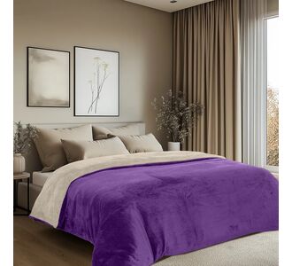 Beauty Home Παπλωματοθήκη υπέρδιπλη διπλής όψεως Art 11602 Jacquard fleece 700gsm Fiesta Plus 220x240 Εκρού,Μωβ       |  Παπλωματοθήκες Υπέρδιπλες στο espiti