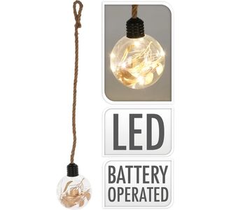 Μπάλα Με 10 Θερμά LED Με Σχοινί 1m Μπαταρίας Διάφανο Γυαλί 06351116 ArteLibre |  Χριστουγεννιάτικα Διακοσμητικά στο espiti