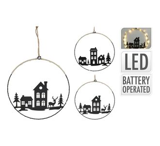 Στολίδι Κρεμαστό ArteLibre Στεφάνι Με 20 Micro LED Μπαταρίας Φ30cm Μαύρο/Λευκό Μέταλλο Σε 2 Σχέδια 06351117 ArteLibre |  Χριστουγεννιάτικα Στολίδια στο espiti