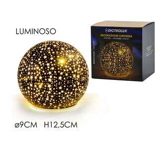 Μπάλα Φωτιζόμενη Με Micro LED Μπαταρίας Μαύρο/Χρυσό Γυαλί Φ9x12.5cm 06510779 ArteLibre |  Χριστουγεννιάτικα Διακοσμητικά στο espiti