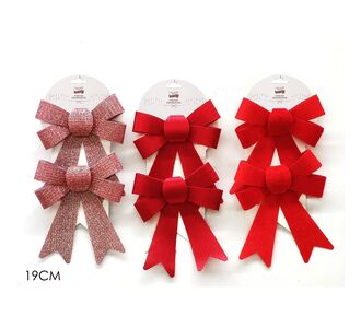 Φιόγκος Κόκκινο 19cm Σετ 2Τμχ Σε 3 Αποχρώσεις 06510909 ArteLibre |  Χριστουγεννιάτικα Διακοσμητικά στο espiti