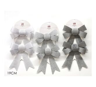 Φιόγκος Ασημί 19cm Σετ 2Τμχ Σε 3 Αποχρώσεις 06510910 ArteLibre |  Χριστουγεννιάτικα Διακοσμητικά στο espiti