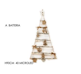 Δεντράκι Σκάλα Με Στολίδια Φωτιζόμενο 40 Micro LED Μπαταρίας Φυσικό Ξύλο 90cm 06510917 ArteLibre |  Χριστουγεννιάτικα Διακοσμητικά στο espiti