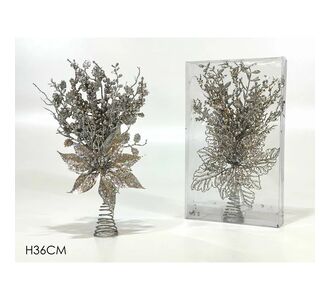 Κορυφή Δέντρου Λουλούδια Με Glitter Ασημί 36cm 06510943 ArteLibre |  Χριστουγεννιάτικα Διακοσμητικά στο espiti