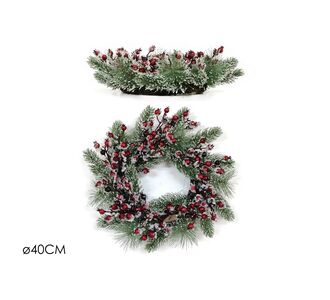 Στεφάνι Με Κόκκινα Berries Φ40cm 06510973 ArteLibre |  Χριστουγεννιάτικα Διακοσμητικά στο espiti