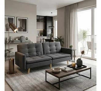 Καναπές-κρεβάτι Flexible pakoworld σε ανθρακί ύφασμα 198x87x76εκ |  Καναπέδες στο espiti