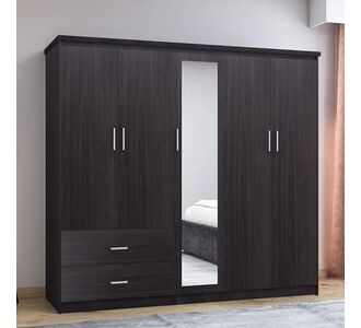 Ντουλάπα ρούχων πεντάφυλλη OLYMPUS pakoworld χρώμα wenge 198x57x183εκ |  Ντουλάπες ρούχων στο espiti