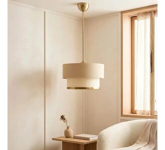 Φωτιστικό οροφής Lembar pakoworld LED Ε27 μπεζ με χρυσό Φ30x20εκ |  Οροφής στο espiti