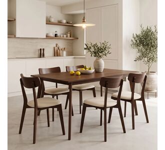 Τραπέζι Benson pakoworld MDF σε καρυδί απόχρωση 150x90x75εκ |  Τραπέζια στο espiti
