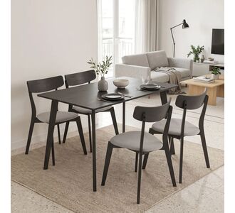 Tραπεζαρία Benson - Toto pakoworld σετ 5τμχ rustic grey - ύφασμα γκρι 120x75x75εκ |  Σετ τραπεζαρίες στο espiti