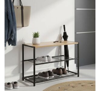Παπουτσοθήκη Ramon pakoworld 6 ζευγών φυσικό-μαύρο 63x30x43εκ |  Παπουτσοθήκες στο espiti