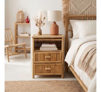 Κομοδίνο Ofra pakoworld bamboo φυσικό 56x46x69εκ |  Κομοδίνα στο espiti