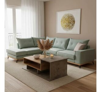 Γωνιακός καναπές δεξιά γωνία Luxury II pakoworld ύφασμα ciel-cream 290x235x95εκ |  Καναπέδες γωνιακοί στο espiti