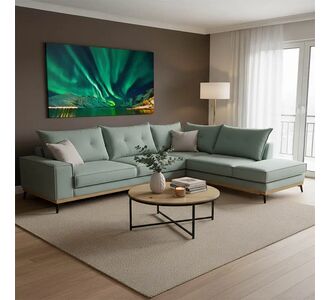Γωνιακός καναπές αριστερή γωνία Luxury II pakoworld ύφασμα ciel-cream 290x235x95εκ |  Καναπέδες γωνιακοί στο espiti