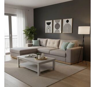 Γωνιακός καναπές δεξιά γωνία Boston pakoworld ύφασμα elephant-ciel 280x225x90εκ |  Καναπέδες γωνιακοί στο espiti