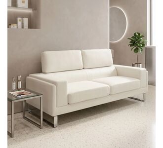 Καναπές Shea pakoworld 3θέσιος PU ivory-inox 198x80x87εκ |  Καναπέδες γραφείου στο espiti