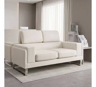 Καναπές Shea pakoworld 2θέσιος PU ivory-inox 158x80x87εκ |  Καναπέδες γραφείου στο espiti