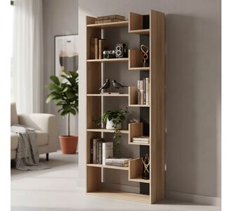 Βιβλιοθήκη Naya pakoworld sonoma-ανθρακί 72x30x182.5εκ |  Βιβλιοθήκες στο espiti