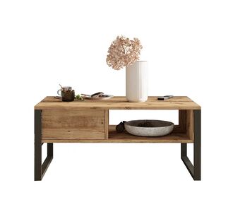 Τραπέζι σαλονιού Honora pakoworld oak-μαύρο 100x60x44,5εκ |  Τραπεζάκια σαλονιού στο espiti