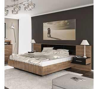 Κρεβάτι Romilly pakoworld μαύρο gloss-καρυδί 160x200εκ |  Κρεβάτια στο espiti
