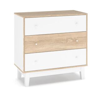 Συρταριέρα Awell pakoworld 3ων συρταριών sonoma-λευκό 90x44x88,5εκ |  Συρταριέρες -Κονσόλες στο espiti