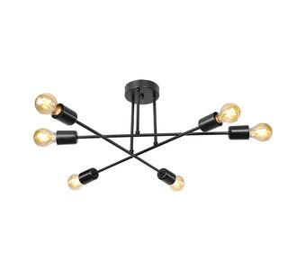 Φωτιστικό οροφής εξάφωτο PWL-1122 pakoworld Ε27 μαύρο Φ61x25εκ |  Οροφής στο espiti