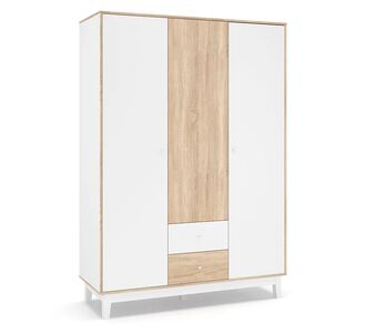 Ντουλάπα Awell pakoworld τρίφυλλη sonoma-λευκό 153.5x54.5x216εκ |  Ντουλάπες ρούχων στο espiti