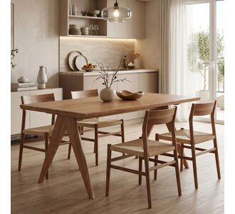 Τραπέζι Winslow pakoworld ξύλο rubberwood ανοικτό καρυδί 160x85x75εκ |  Τραπέζια στο espiti