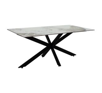Τραπέζι Bethan pakoworld sintered stone λευκό μαρμάρου-μαύρο 180x90x75εκ |  Τραπέζια στο espiti