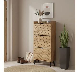 Παπουτσοθήκη Thelma pakoworld 12 ζεύγων oak 60x23.8x131.6εκ |  Παπουτσοθήκες στο espiti