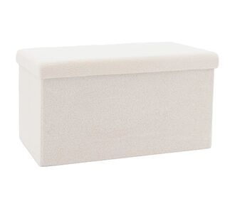 Σκαμπό-μπαούλο Forward pakoworld ύφασμα μπουκλέ ivory 76.5x38x37.5εκ |  Σκαμπώ στο espiti