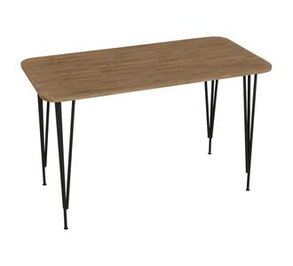 Τραπέζι Polkan pakoworld oak μελαμίνης-μαύρο μέταλλο 120x60x73εκ |  Τραπέζια στο espiti