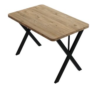 Τραπέζι Zeryin pakoworld oak μελαμίνης-μαύρο μέταλλο 110x70x75εκ |  Τραπέζια στο espiti