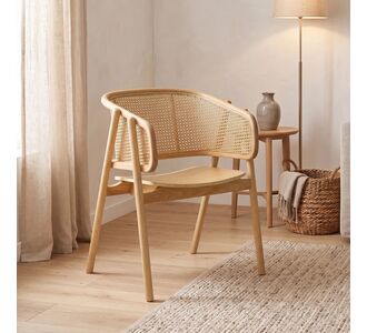 Πολυθρόνα Wenzy pakoworld φυσικό Rattan - μασίφ ξύλο toon 59x58x78εκ |  Πολυθρόνες τραπεζαρίας στο espiti