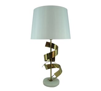 Επιτραπέζιο φωτιστικό Lighted Inart Ε27 χρυσό μέταλλο-λευκό ύφασμα Φ35x70εκ |  Επιτραπέζια στο espiti