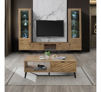 Τραπέζι σαλονιού Thelma pakoworld oak μελαμίνης 120x60x41.6εκ |  Τραπεζάκια σαλονιού στο espiti
