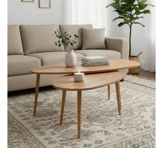 Τραπέζι σαλονιού Monty pakoworld 2 τεμ. σε oak απόχρωση 116x46x46εκ |  Τραπεζάκια σαλονιού στο espiti