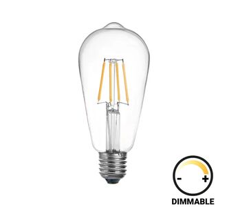 Λαμπτήρας LED ST64 Bulb pakoworld dimmable 8W E27 2700K clear |  Φωτιστικά  στο espiti