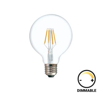 Λαμπτήρας LED G80 Bulb pakoworld dimmable 8W E27 2700K clear |  Φωτιστικά  στο espiti