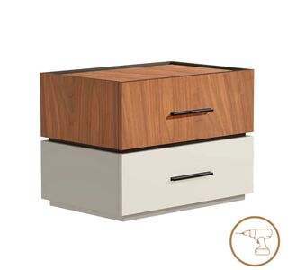 Κομοδίνο Sonlen pakoworld mdf σε καρυδί-μπεζ απόχρωση 60x40x44.5εκ |  Κομοδίνα στο espiti