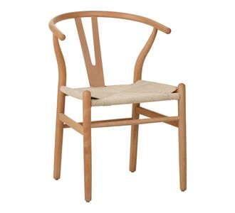 Καρέκλα Wishbone pakoworld rubberwood-σχοινί σε φυσική απόχρωση 53.5x57x74εκ |  Καρέκλες στο espiti