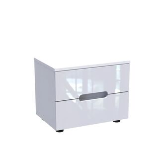 Κομοδίνο Afina pakoworld mdf σε λευκή glossy απόχρωση 50x35x41εκ |  Κομοδίνα στο espiti