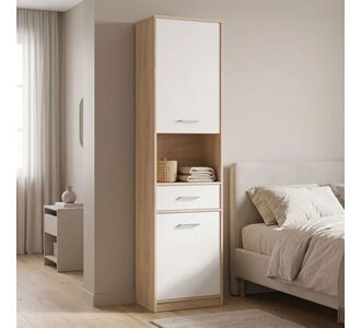Στήλη Letto pakoworld σε oak - λευκό ματ απόχρωση 50,2x34,3x195εκ |  Ντουλάπες ρούχων στο espiti
