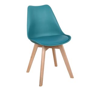 Καρέκλα Gaston pakoworld PP-PU μπλε απόχρωση- φυσικό πόδι 43x51x75εκ |  Καρέκλες στο espiti