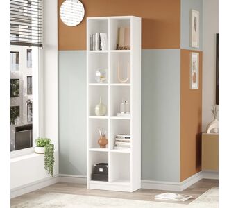 Βιβλιοθήκη Oteca 10θέσεων pakoworld σε λευκή απόχρωση 51.1x25.4x180εκ |  Βιβλιοθήκες στο espiti