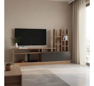 Σύνθετο σαλονιού Seruno pakoworld oak - μαύρο μαρμάρου 170x25x100εκ |  Συνθέσεις σαλονιού στο espiti