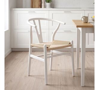Καρέκλα Wishbone pakoworld rubberwood-σχοινί σε λευκή απόχρωση 53.5x57x74εκ |  Καρέκλες στο espiti