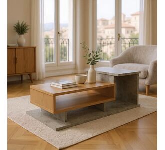 Τραπέζι σαλονιού Nuvele pakoworld σε γκρι antique-sonoma απόχρωση 90x50x35εκ |  Τραπεζάκια σαλονιού στο espiti