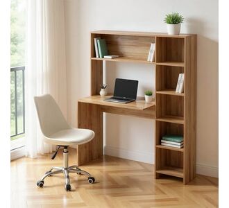 Γραφείο με βιβλιοθήκη Janson pakoworld oak 113.2x40x141.8εκ |  Γραφεία στο espiti