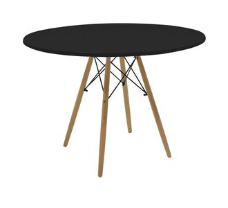 Τραπέζι Julita pakoworld MDF μαύρο και ξύλο οξιάς σε φυσική απόχρωση Φ120x73εκ |  Τραπέζια στο espiti